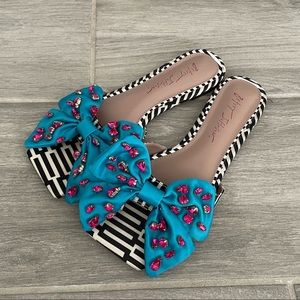Betsey Johnson Slides Jewel Bow 8 Sandals